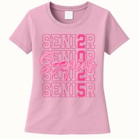 Senior 2025 Coquette Bow Class Of 2025 Back To School Womens T-Shirt