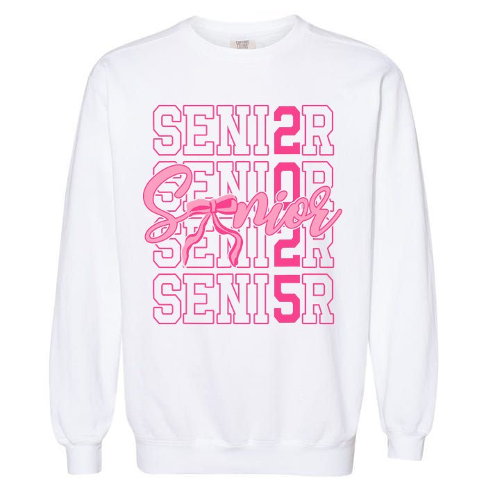 Senior 2025 Coquette Bow Class Of 2025 Back To School Garment-Dyed Sweatshirt