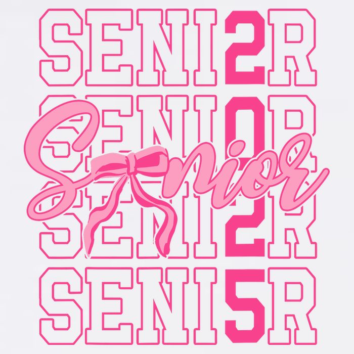 Senior 2025 Coquette Bow Class Of 2025 Back To School Garment-Dyed Sweatshirt