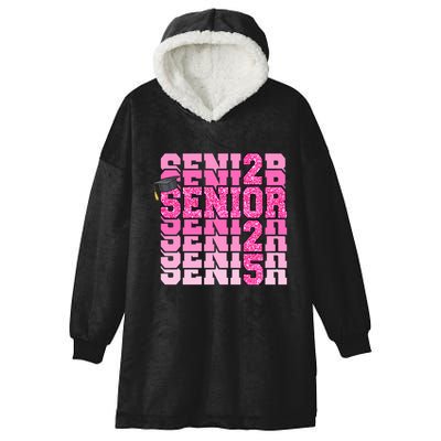 Senior 2025 Class Of 2025 Graduate College High School Great Gift Hooded Wearable Blanket