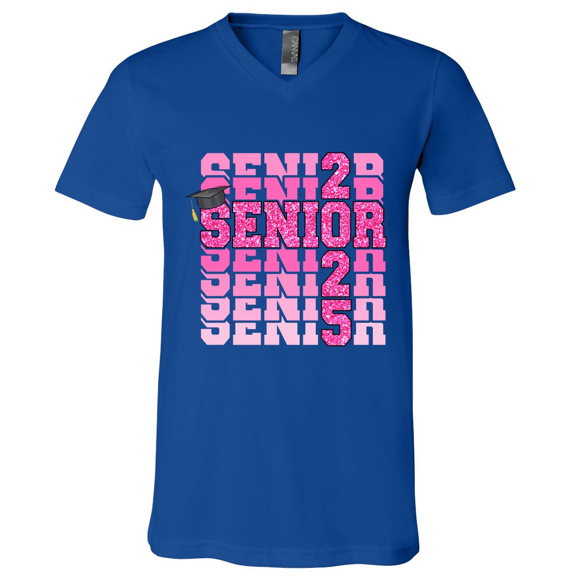 Senior 2025 Class Of 2025 Graduate College High School Great Gift V-Neck T-Shirt