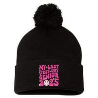 Senior 2025 Class Groovy Pom Pom 12in Knit Beanie