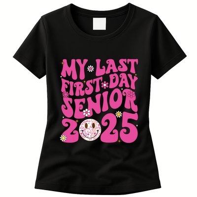 Senior 2025 Class Groovy Womens T-Shirt