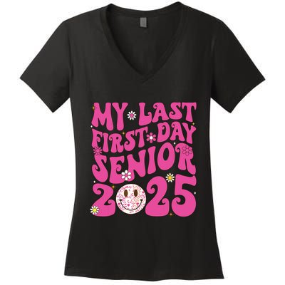 Senior 2025 Class Groovy Women's V-Neck T-Shirt