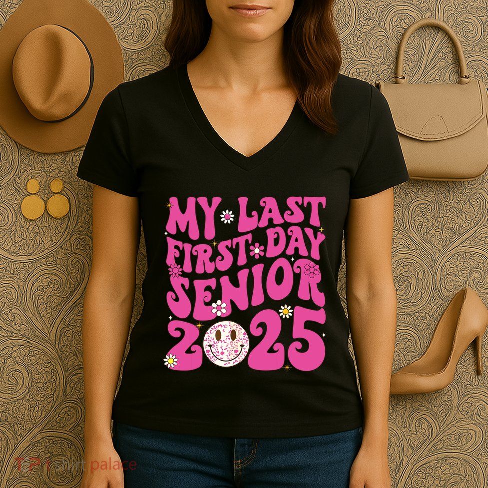 Senior 2025 Class Groovy Women's V-Neck T-Shirt