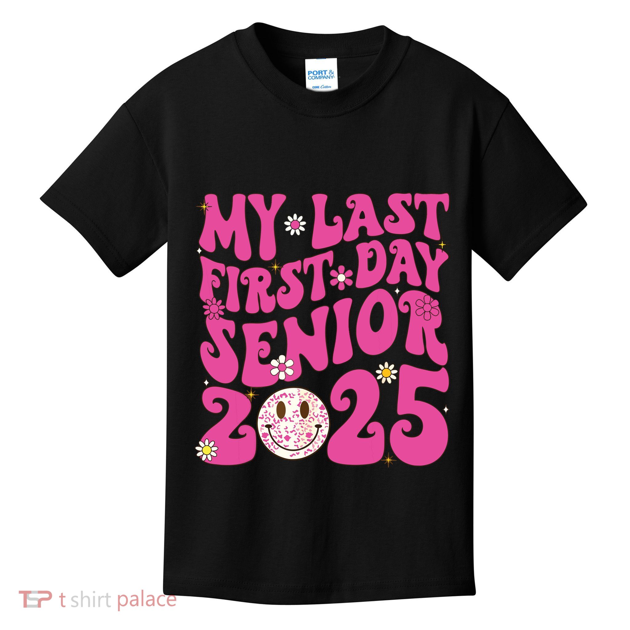Senior 2025 Class Groovy Kids T-Shirt