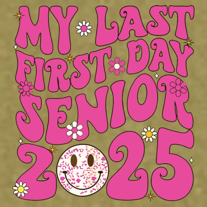 Senior 2025 Class Groovy Garment-Dyed Women's Muscle Tee