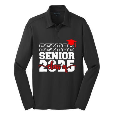 Senior 25 Class Of 2025 Back To School Graduation 2025 T Silk Touch Performance Long Sleeve Polo