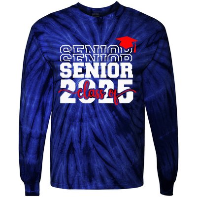 Senior 25 Class Of 2025 Back To School Graduation 2025 T Tie-Dye Long Sleeve Shirt