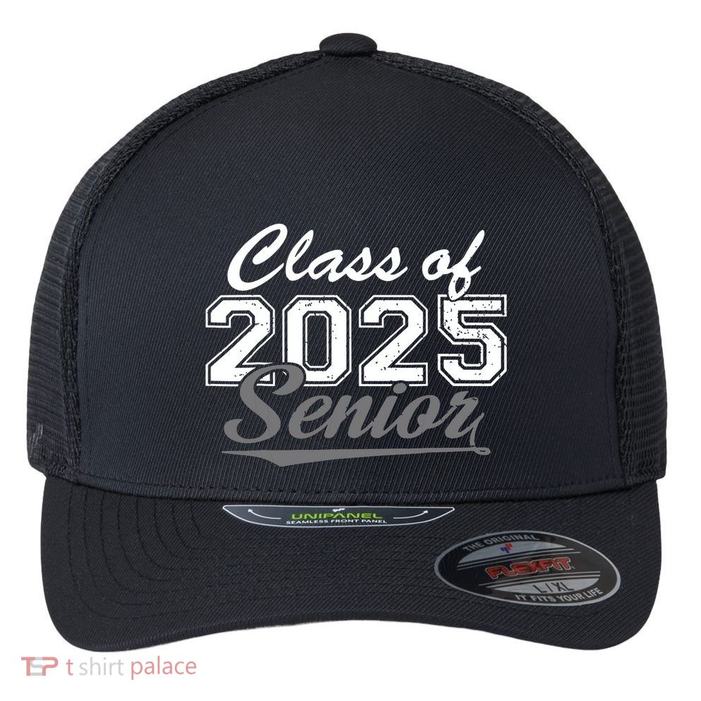 Senior 2025 Class Of 2025 Back To School 2025 Vintage Flexfit Unipanel Trucker Cap