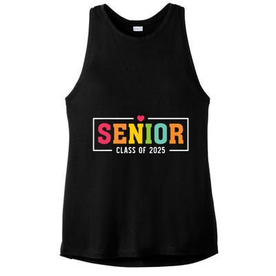 Senior 2025 Class Of 2025 For College High School Senior Ladies PosiCharge Tri-Blend Wicking Tank
