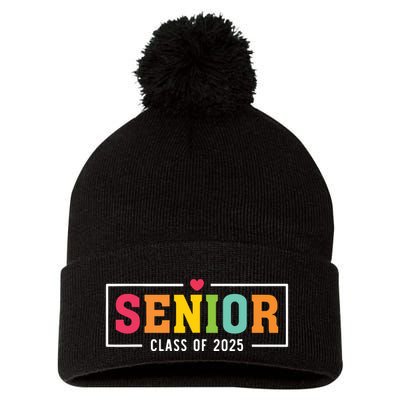 Senior 2025 Class Of 2025 For College High School Senior Pom Pom 12in Knit Beanie