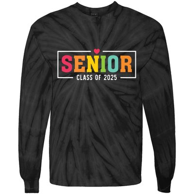 Senior 2025 Class Of 2025 For College High School Senior Tie-Dye Long Sleeve Shirt