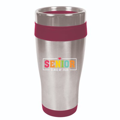 Senior 2025 Class Of 2025 For College High School Senior 16oz Travel Tumbler