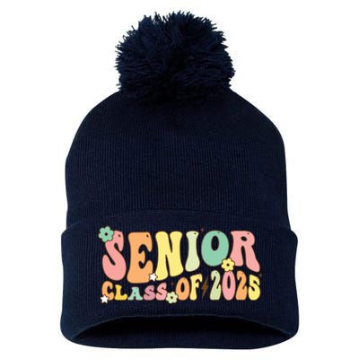 Senior 2025 Class Of 2025 For College High School Senior Pom Pom 12in Knit Beanie