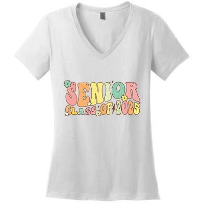 Senior 2025 Class Of 2025 For College High School Senior Women's V-Neck T-Shirt