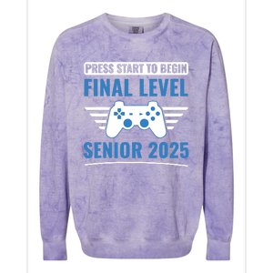 Senior 2025 Class Of 2025 Gamer Video Games Colorblast Crewneck Sweatshirt