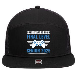 Senior 2025 Class Of 2025 Gamer Video Games 7 Panel Mesh Trucker Snapback Hat