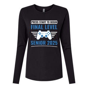 Senior 2025 Class Of 2025 Gamer Video Games Womens Cotton Relaxed Long Sleeve T-Shirt