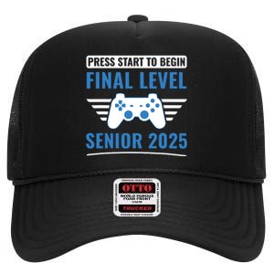 Senior 2025 Class Of 2025 Gamer Video Games High Crown Mesh Back Trucker Hat