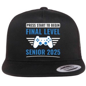 Senior 2025 Class Of 2025 Gamer Video Games Flat Bill Trucker Hat