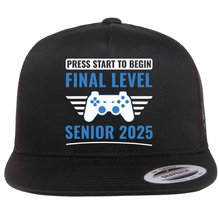 Senior 2025 Class Of 2025 Gamer Video Games Flat Bill Trucker Hat