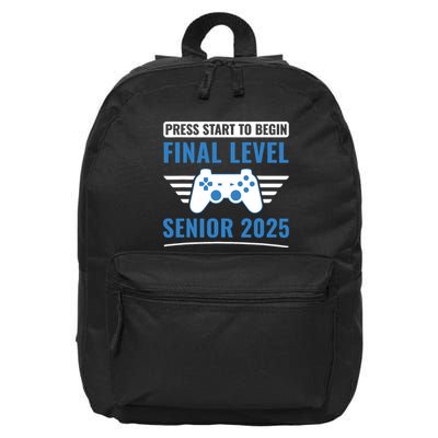 Senior 2025 Class Of 2025 Gamer Video Games 16 in Basic Backpack