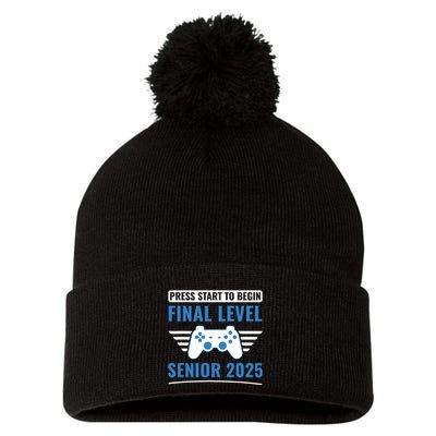 Senior 2025 Class Of 2025 Gamer Video Games Pom Pom 12in Knit Beanie