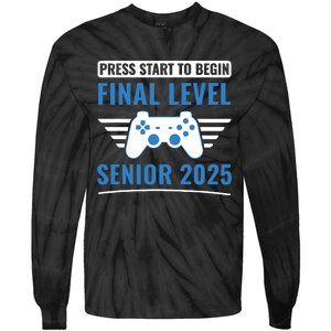 Senior 2025 Class Of 2025 Gamer Video Games Tie-Dye Long Sleeve Shirt