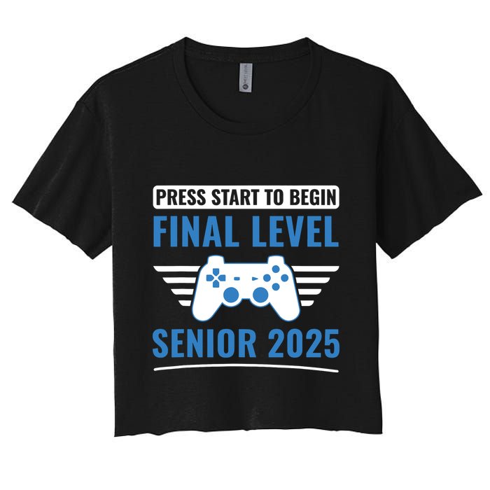 Senior 2025 Class Of 2025 Gamer Video Games Women's Crop Top Tee