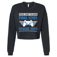 Senior 2025 Class Of 2025 Gamer Video Games Cropped Pullover Crew