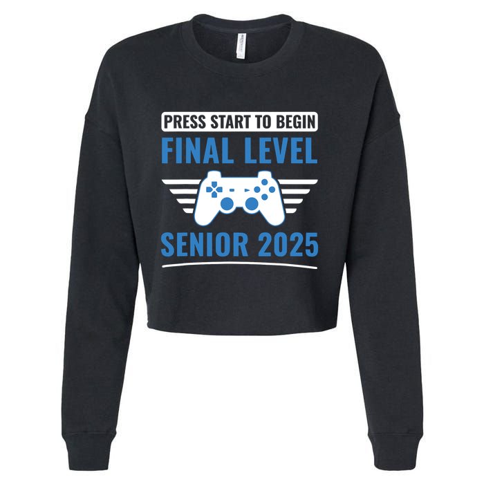 Senior 2025 Class Of 2025 Gamer Video Games Cropped Pullover Crew