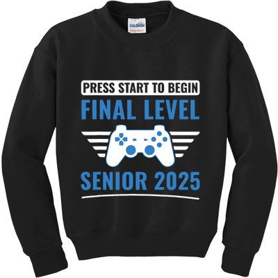 Senior 2025 Class Of 2025 Gamer Video Games Kids Sweatshirt