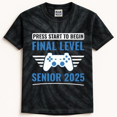Senior 2025 Class Of 2025 Gamer Video Games Kids Tie-Dye T-Shirt