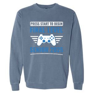 Senior 2025 Class Of 2025 Gamer Video Games Garment-Dyed Sweatshirt