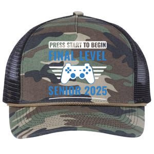 Senior 2025 Class Of 2025 Gamer Video Games Retro Rope Trucker Hat Cap