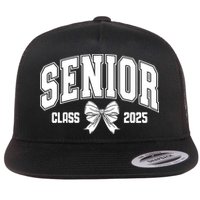 Senior 2025 Coquette Class Of 2025 Senior Year Flat Bill Trucker Hat