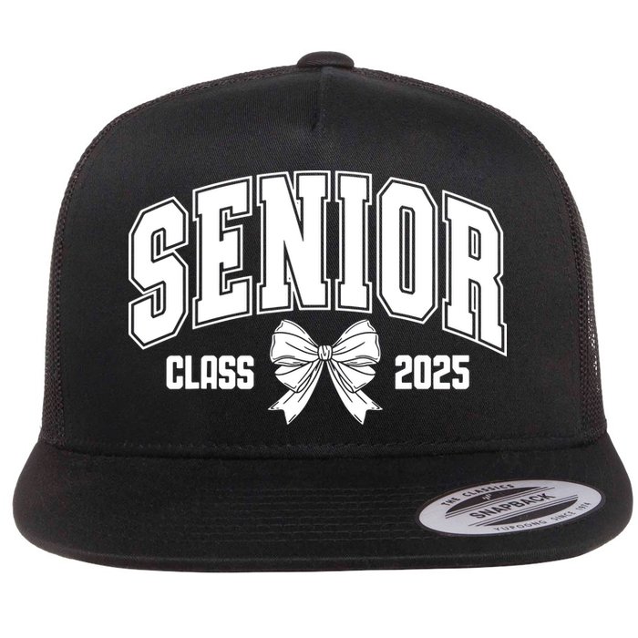 Senior 2025 Coquette Class Of 2025 Senior Year Flat Bill Trucker Hat