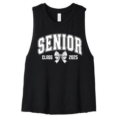 Senior 2025 Coquette Class Of 2025 Senior Year Women's Racerback Cropped Tank