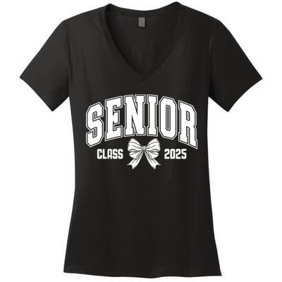 Senior 2025 Coquette Class Of 2025 Senior Year Women's V-Neck T-Shirt
