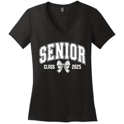 Senior 2025 Coquette Class Of 2025 Senior Year Women's V-Neck T-Shirt