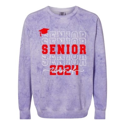 Senior 24 Class of 2024 Back to School Graduation 2024 Colorblast Crewneck Sweatshirt