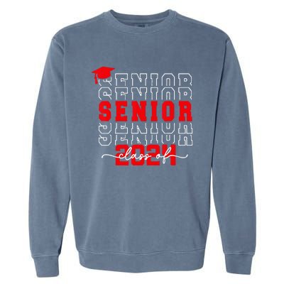 Senior 24 Class of 2024 Back to School Graduation 2024 Garment-Dyed Sweatshirt