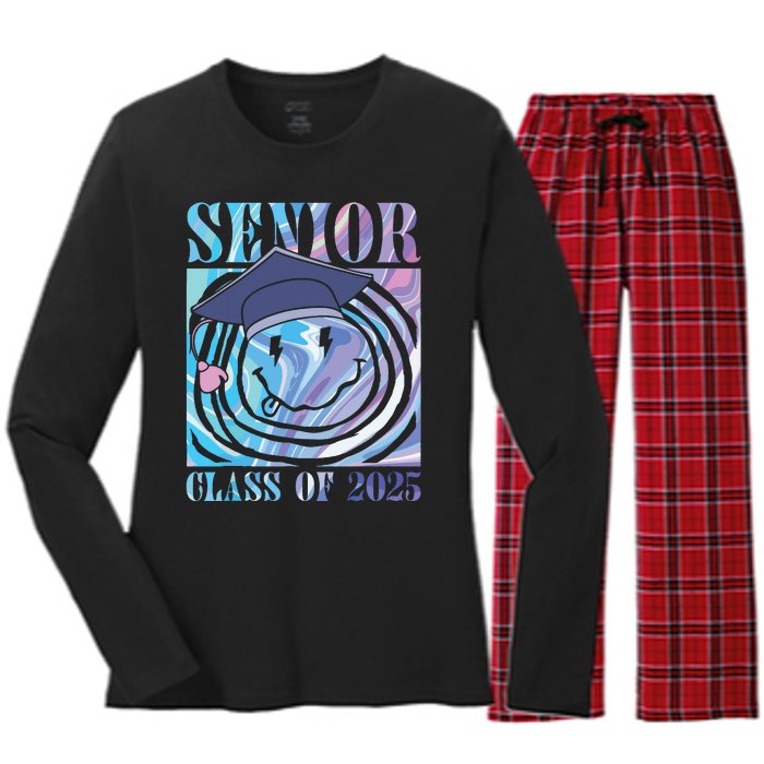 Senior 2025 Class Of 2025 Senior Graduation 2025 Women's Long Sleeve Flannel Pajama Set 