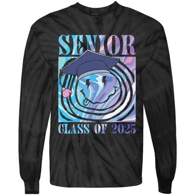 Senior 2025 Class Of 2025 Senior Graduation 2025 Tie-Dye Long Sleeve Shirt