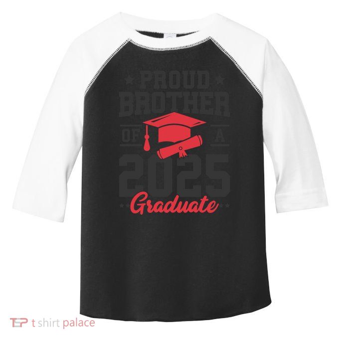 Senior 2025 Class Of 2025 Proud Brother Of A 2025 Graduate Gift Toddler Fine Jersey T-Shirt