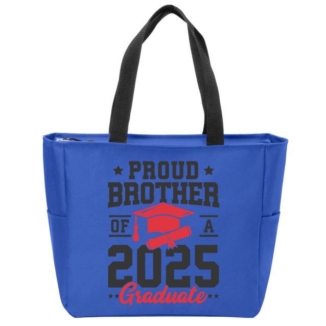 Senior 2025 Class Of 2025 Proud Brother Of A 2025 Graduate Gift Zip Tote Bag