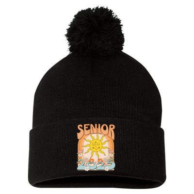 Senior 2025 Class Of 2025 Seniors Graduation 2025 Funny Pom Pom 12in Knit Beanie