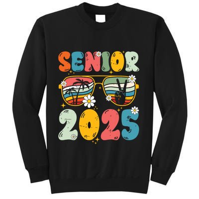 Senior 2025 Class Of 2025 Seniors Graduation Retro Groovy Sweatshirt