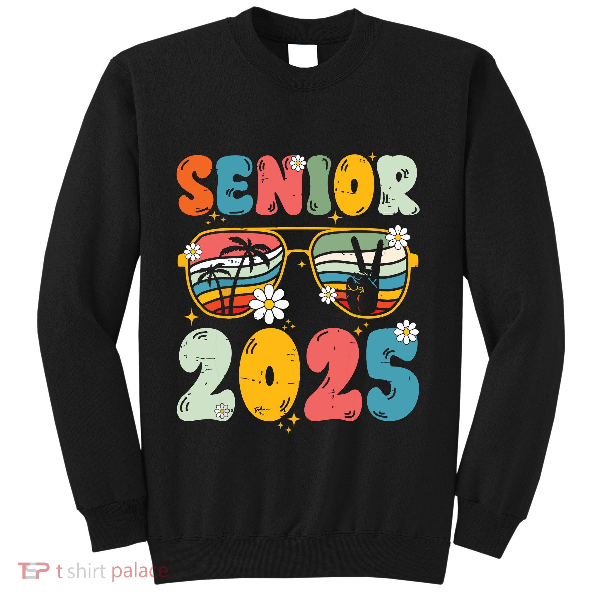Senior 2025 Class Of 2025 Seniors Graduation Retro Groovy Sweatshirt